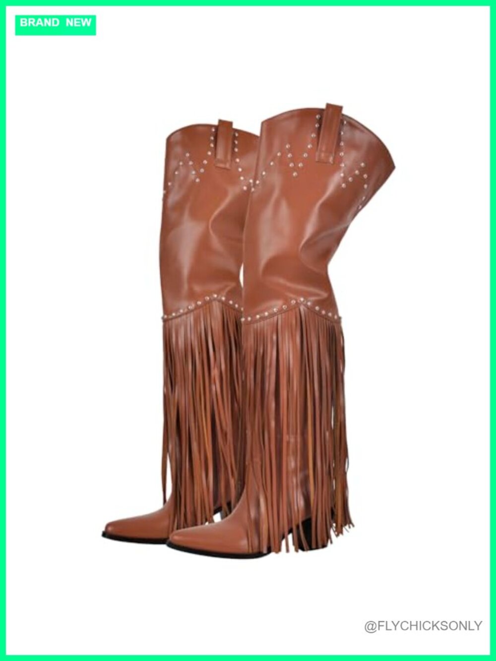 Western Fringe Over Knee Cowgirl Boots Wide Calf Thigh High